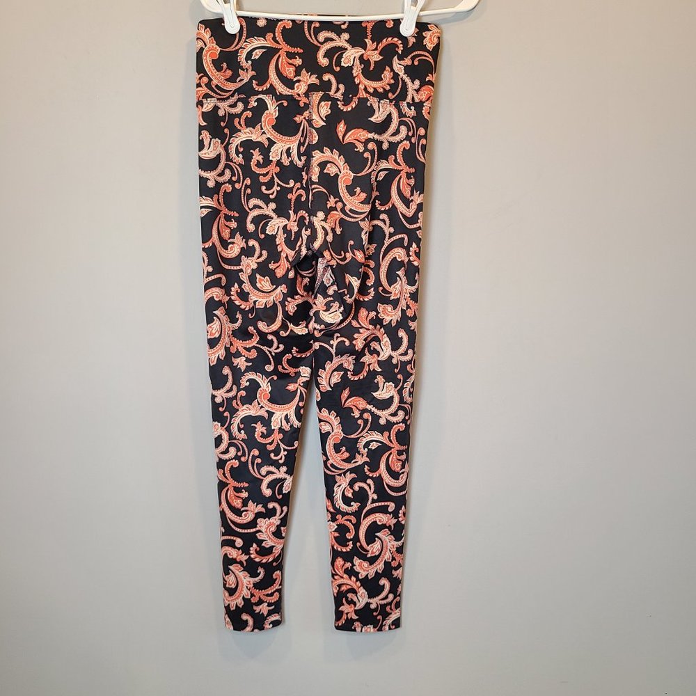 Beach Riot Leggings Black Orange Paisley Womens Extra Large - Picture 4 of 10